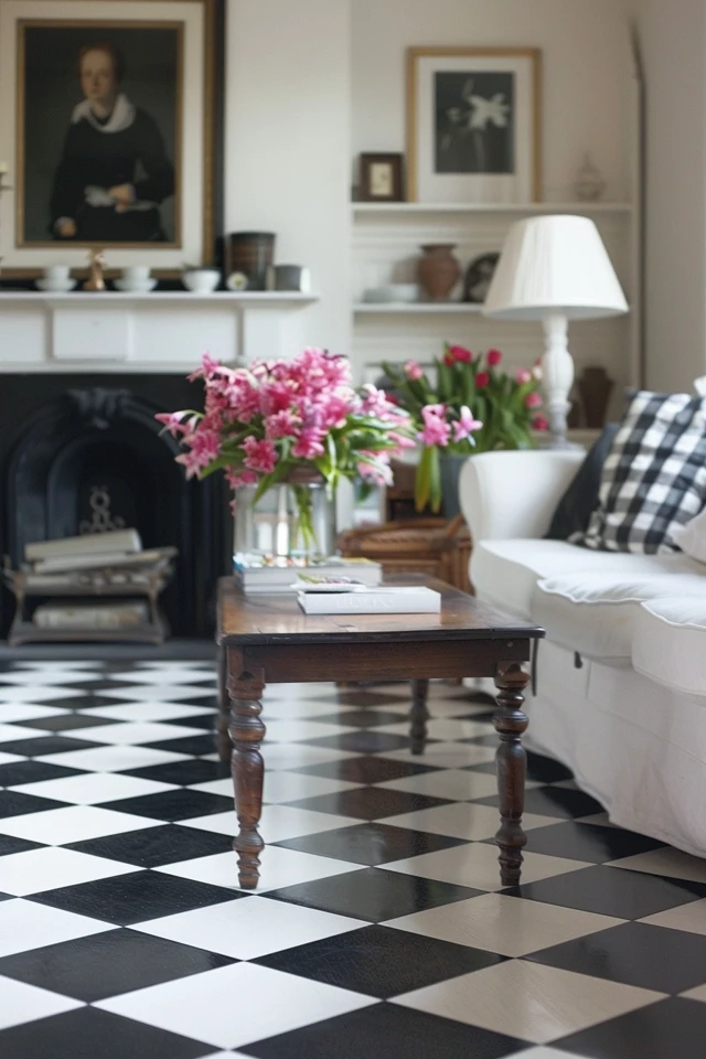 Black and White Checkered Floor Design – Chic Tips