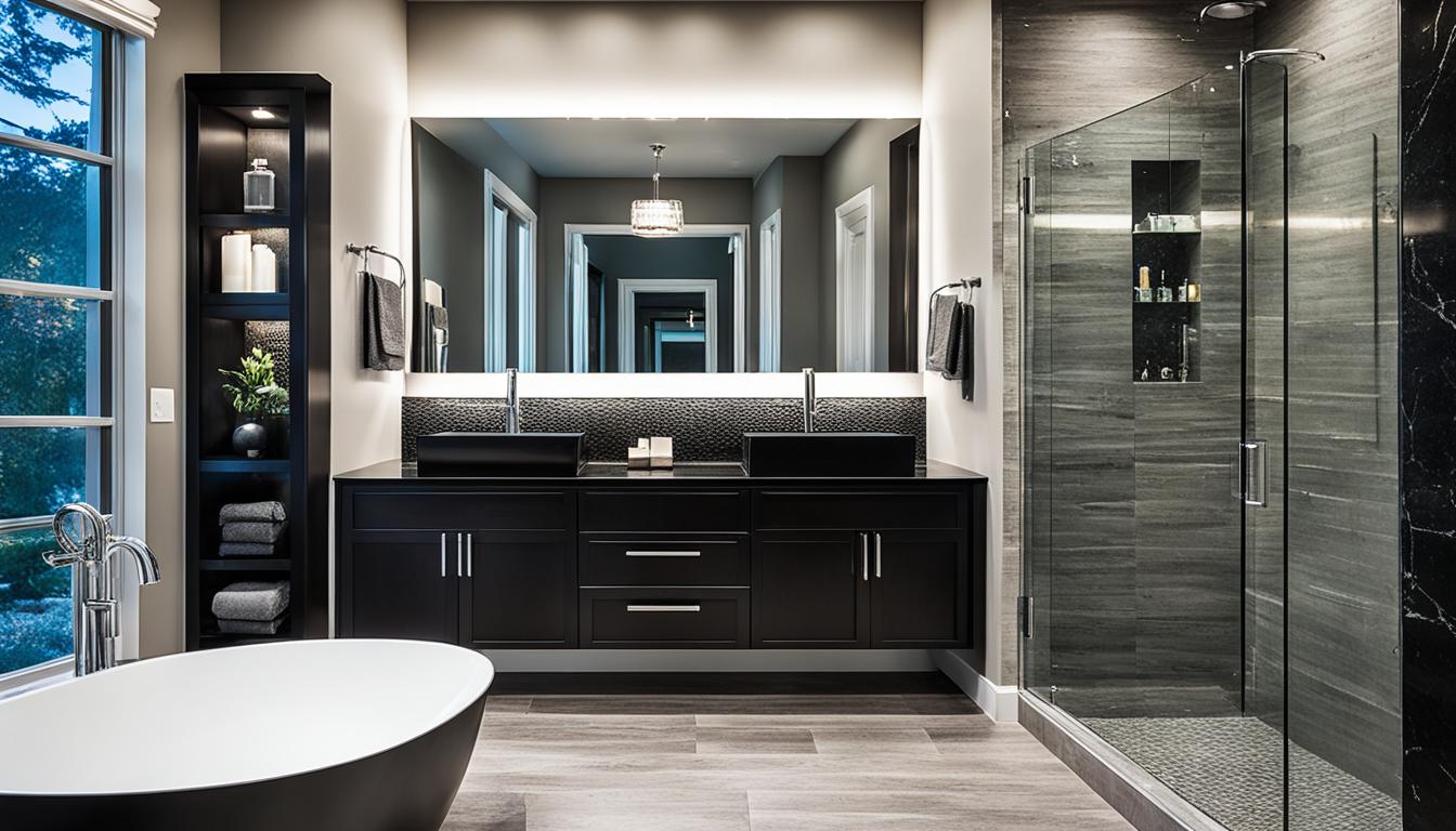 Elegant Bathroom Ideas with Black Granite Countertops