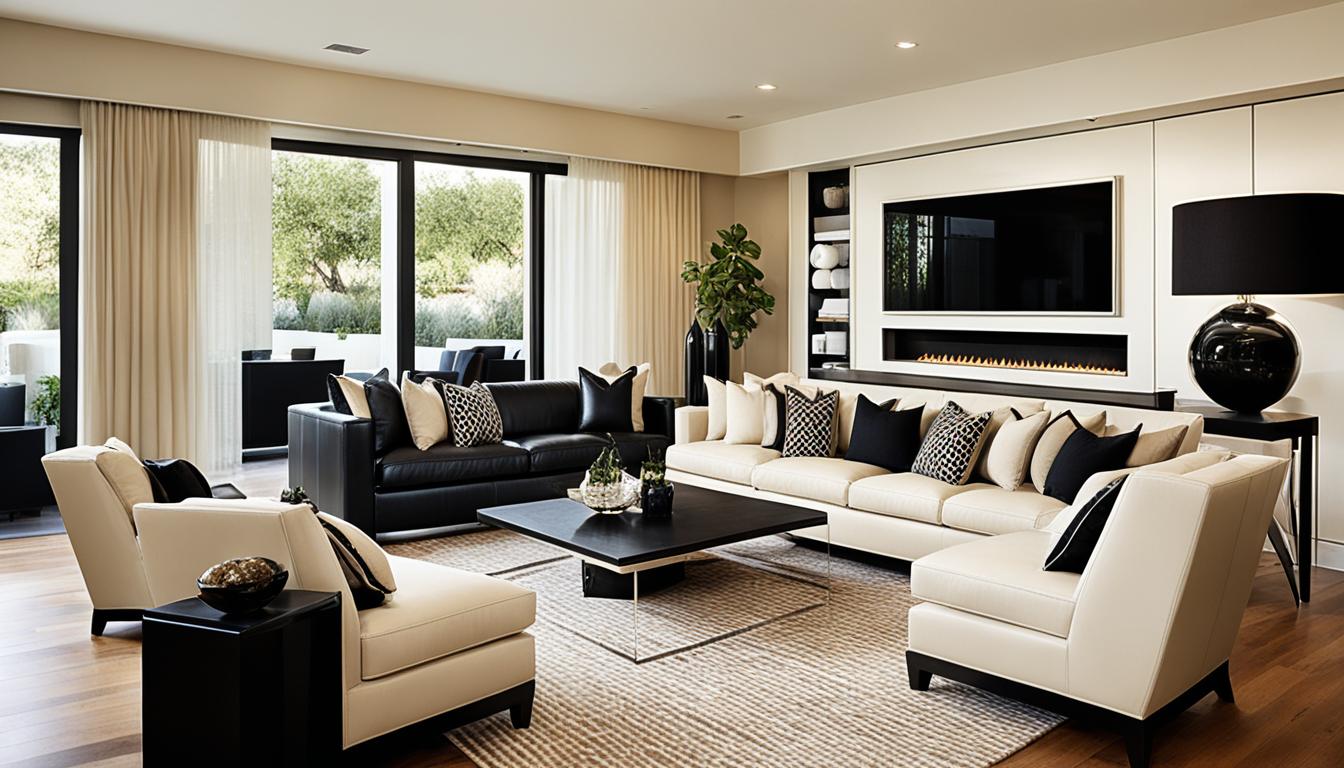 Elegant Black and Beige Living Room Inspirations
