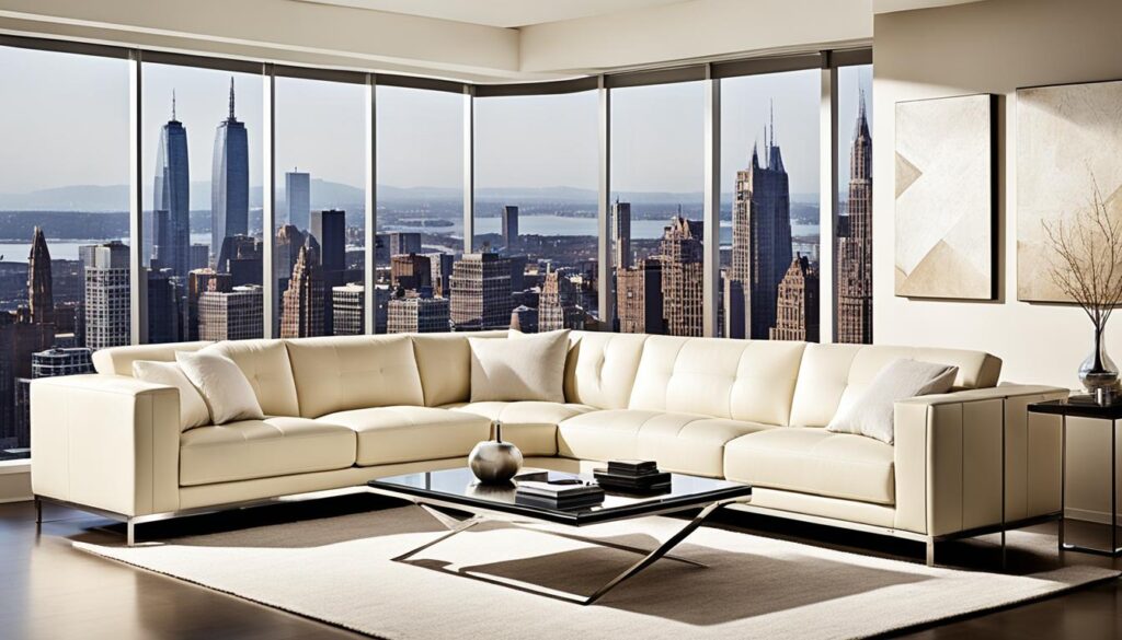 Chic Cream Leather Sofa Living Room Styles