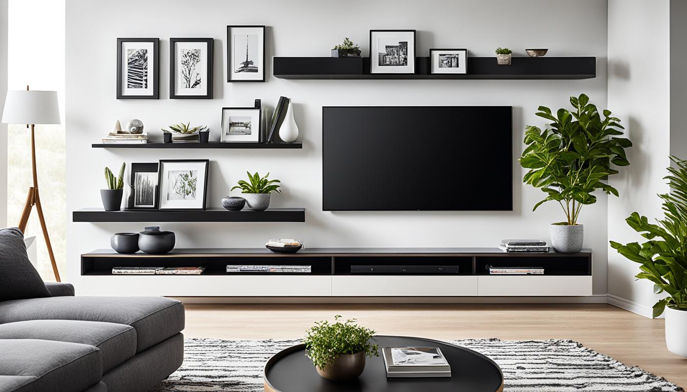 Floating Shelves Ideas Around TV for Stylish Decor