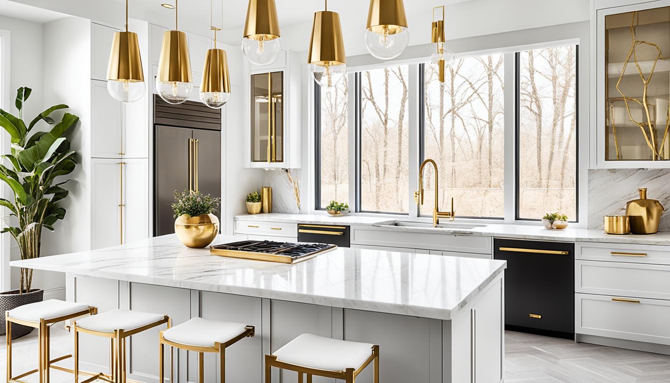 Elegant White and Gold Kitchen Design Inspirations