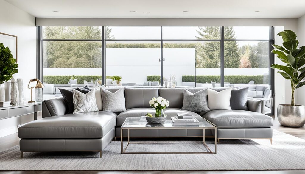 Stylish Grey Leather Sofa Living Room Tips