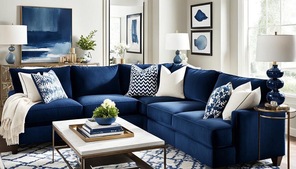 Chic Navy Blue Sectional Ideas For Living Rooms