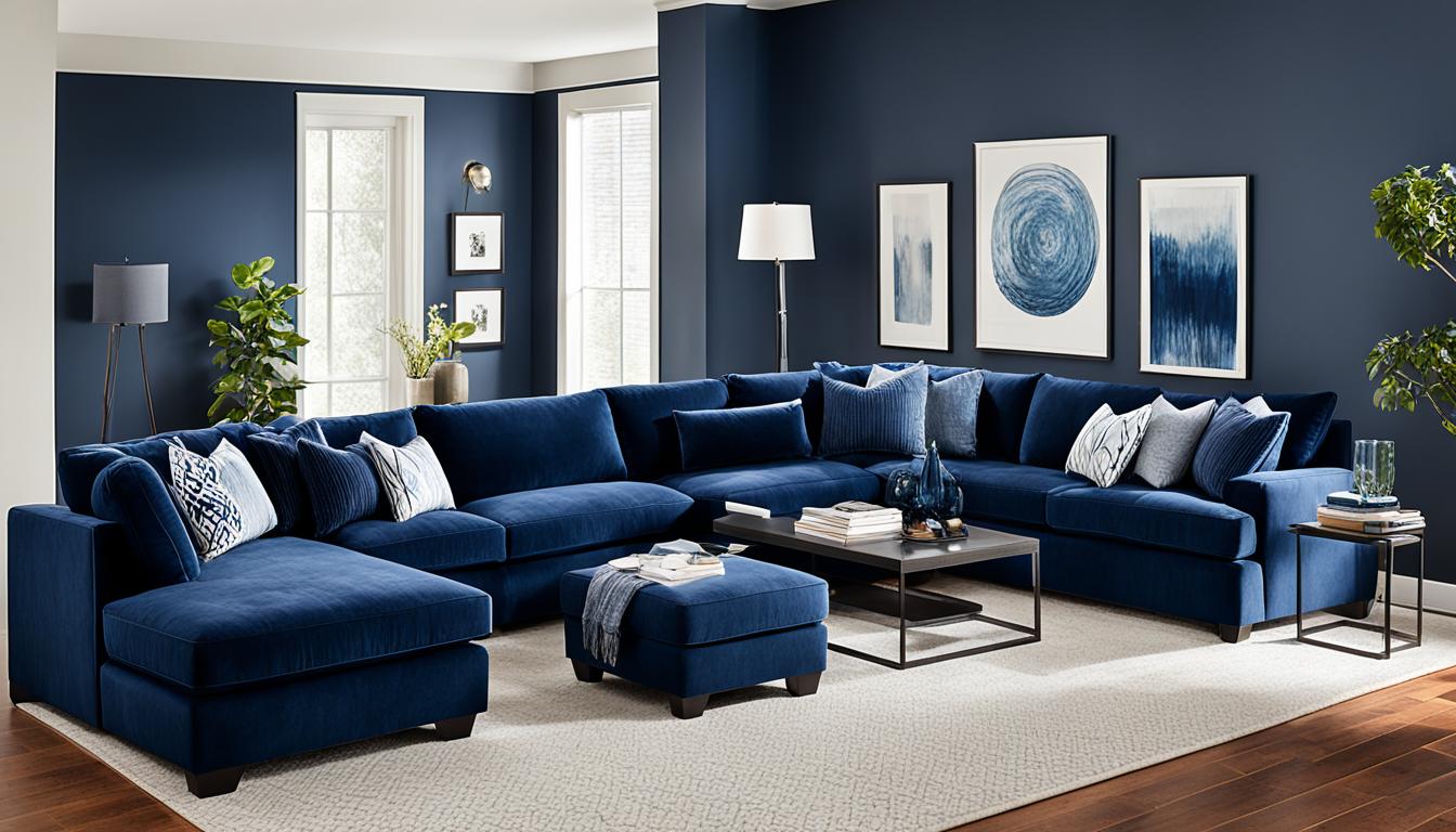 Navy Blue Sectional Living Room Styling Tips