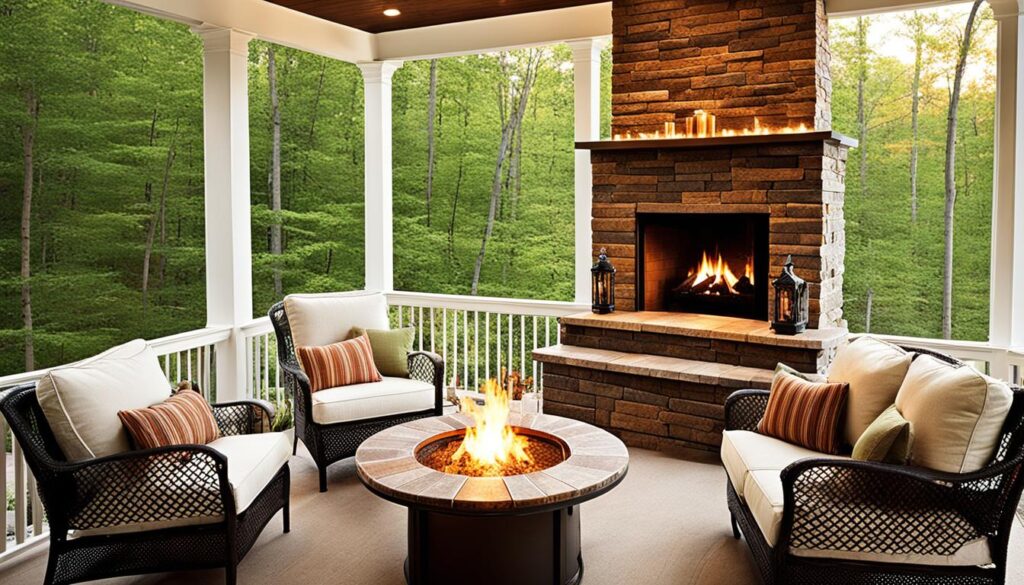 Cozy Screened Porch Ideas with Fireplaces