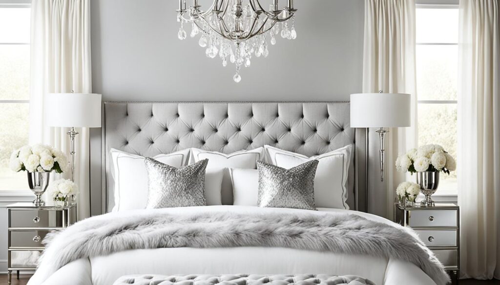 Elegant White and Silver Bedroom Ideas