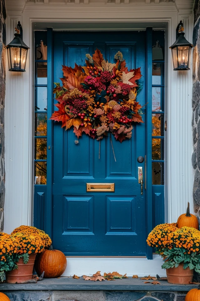 Charming Thanksgiving Door Decoration Ideas for Fall