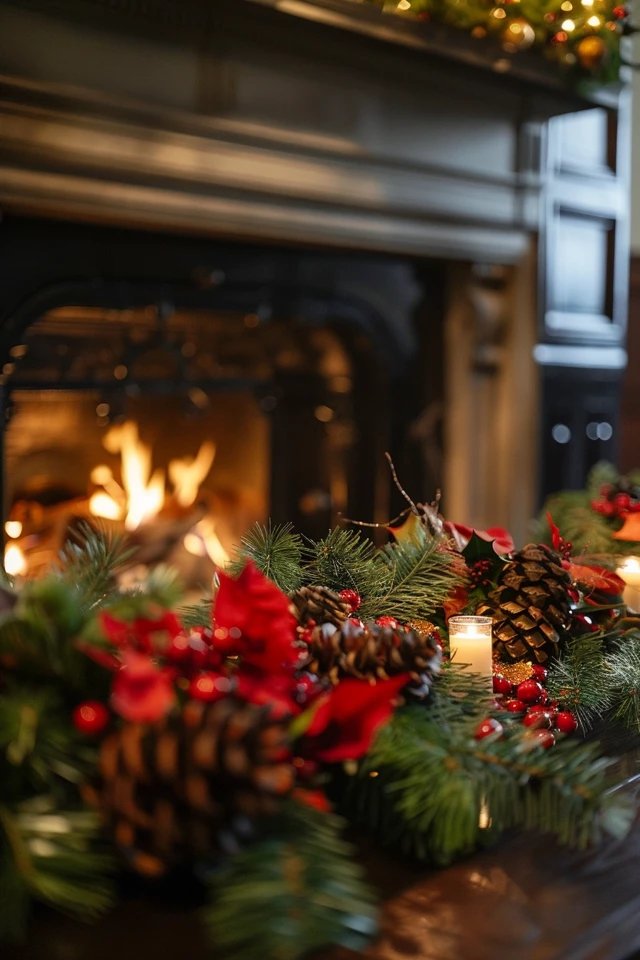 How To Decorate A Fireplace Without A Mantle For Christmas