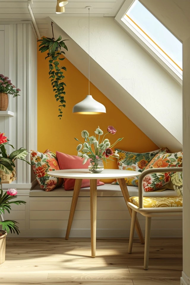 Attic Breakfast Nook: Bright and Cheery