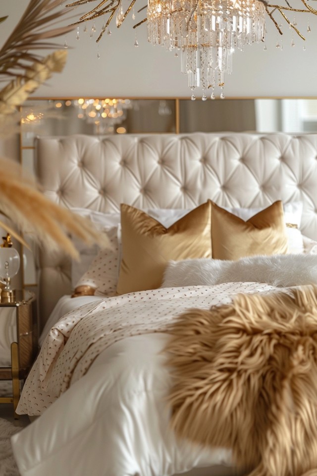 Glamorous Bedroom Decor with Velvet