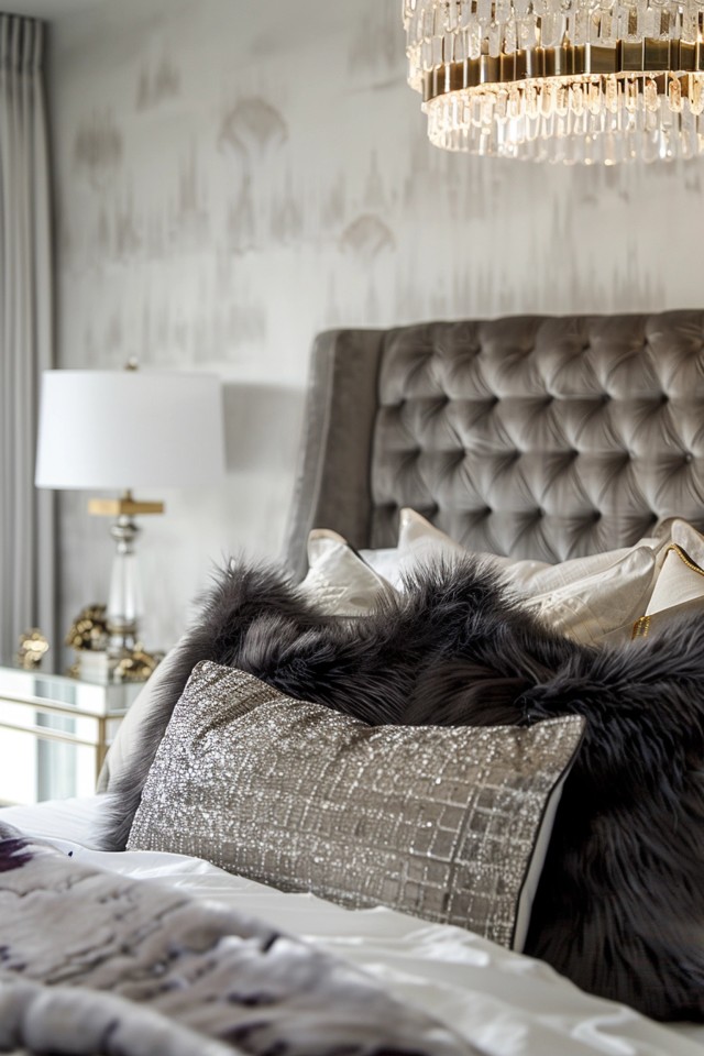 Glamorous Bedroom with Luxurious Fabrics