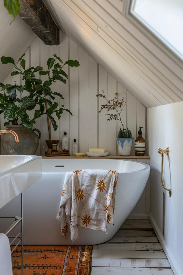 Chic Attic Bathroom: Small Space Solutions