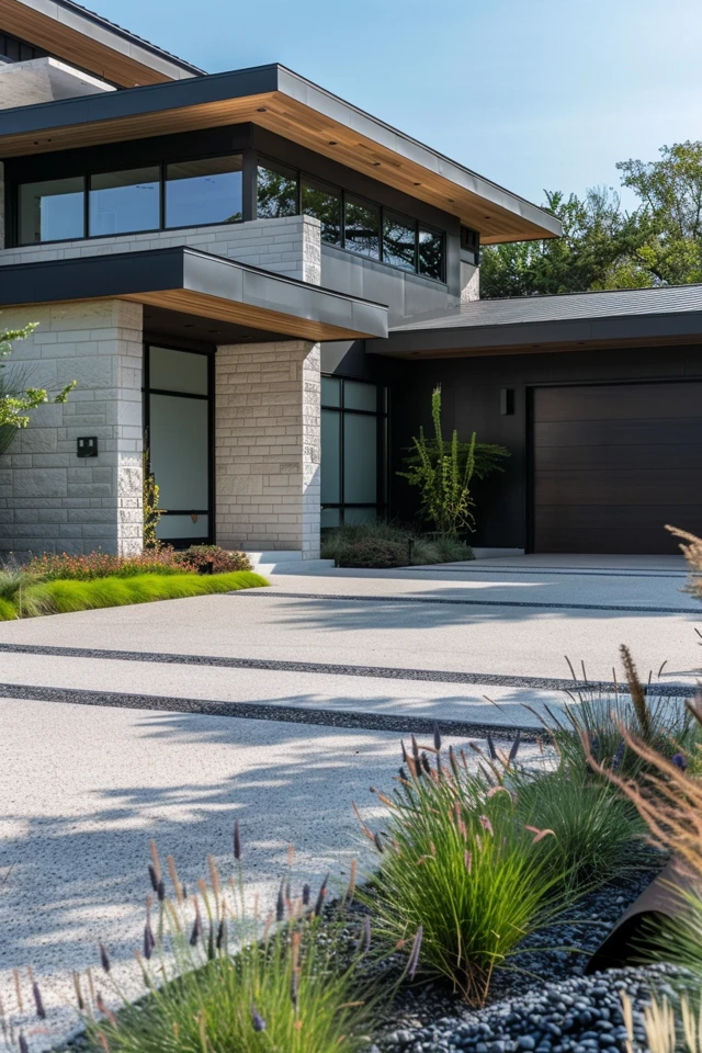 Modern Concrete Driveway Ideas for Stylish Curb Appeal