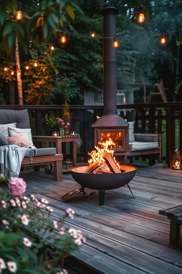 Cozy Deck with Fire Pit Ideas for Your Backyard