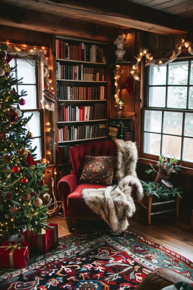 Display Your Books with Christmas Theme Bookcases