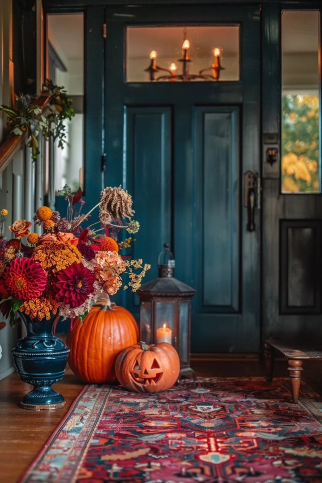 Stylish First Impressions with Halloween Theme Entryway Decor