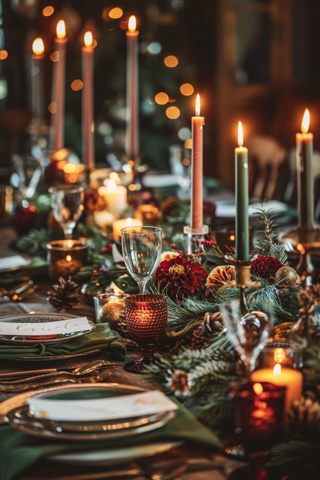 Elegant Dining Tables with a Christmas Theme