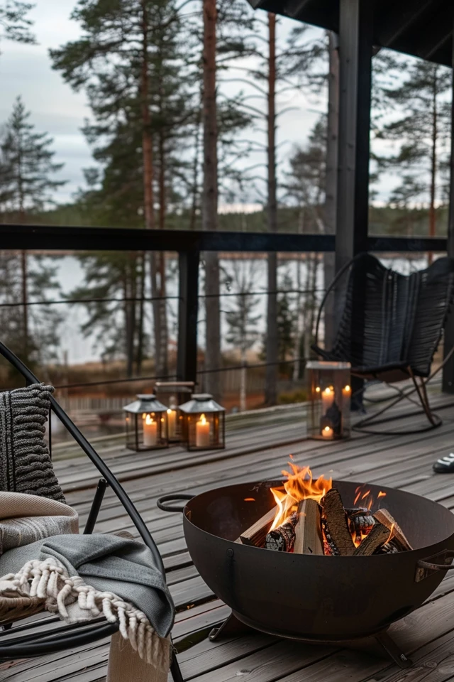 Cozy Deck Ideas with Firepit Inspirations