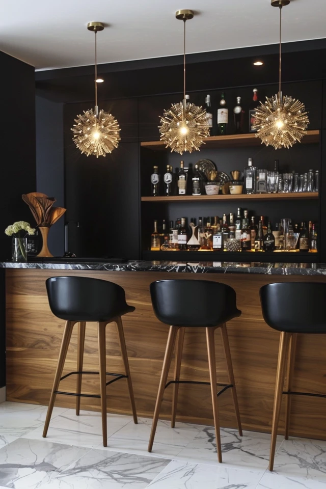 5 Elegant Black Home Bar Designs