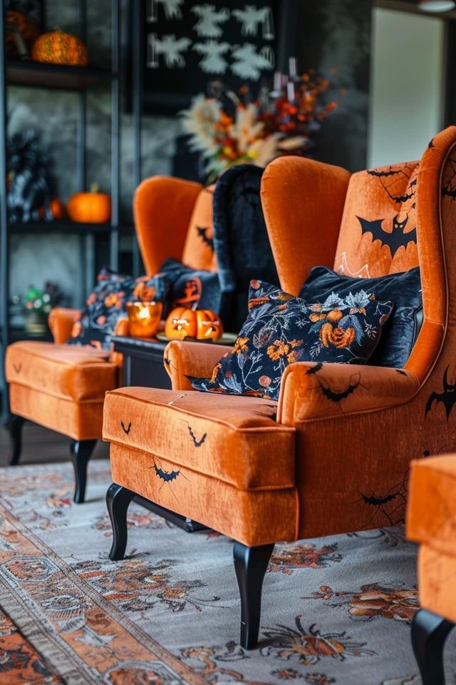 Stylish Seating with Halloween Theme Accent Chairs