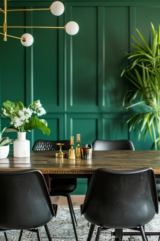 5 Tips for a Bold Dining Room Green Accent Wall