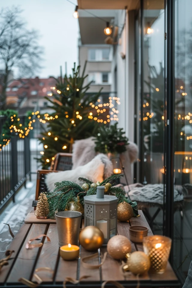 Festive Balcony Christmas Decorations Ideas