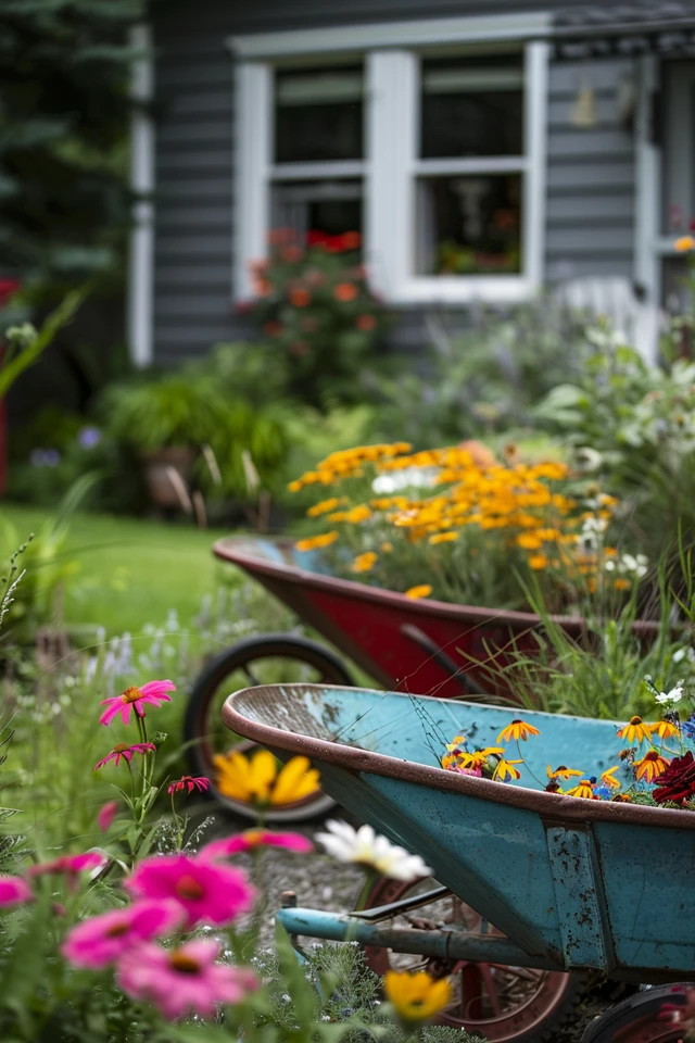 Creative Uses for Old Wheelbarrows in Gardens