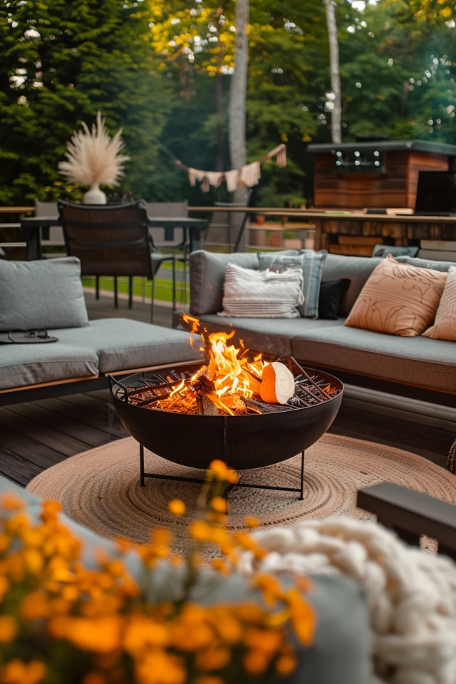 Deck with Firepit Ideas for Cozy Evenings