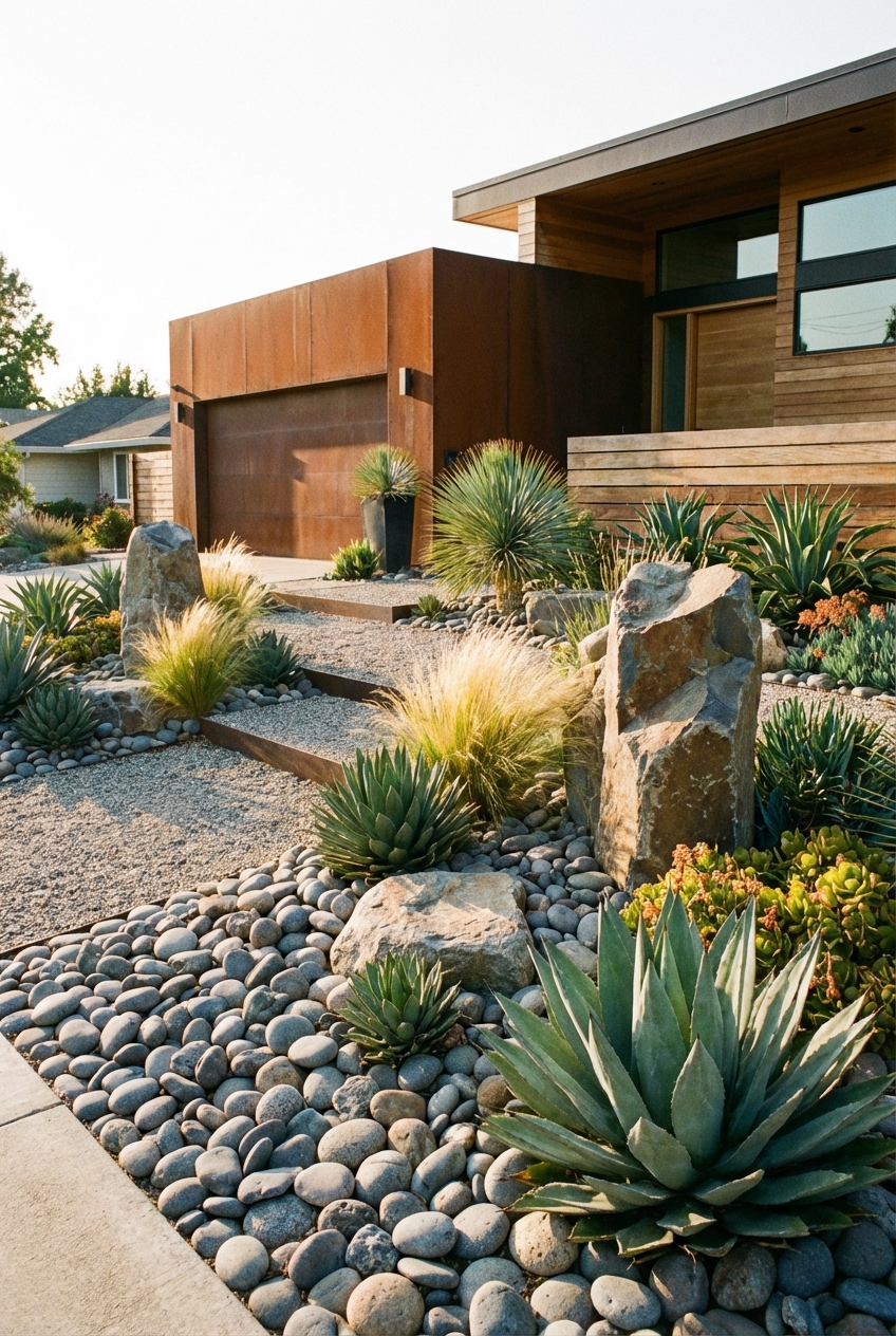 Rock Front Yard Landscaping Ideas for Curb Appeal