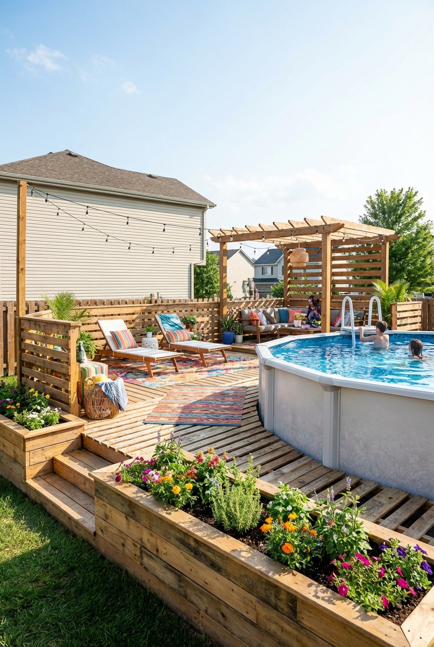 Budget-Friendly Above Ground Pool Deck Ideas