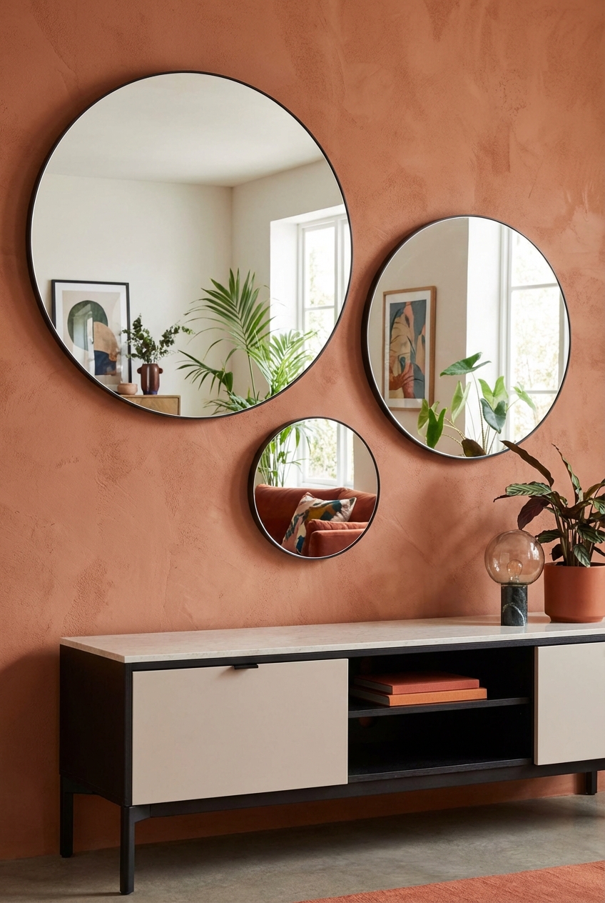 How To Arrange 3 Circle Mirrors On Wall: Decorative Layout - Featured Image
